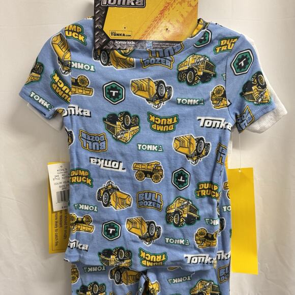 Tonka Construction Truck & Bulldozer 4 piece Pajama Set Toddler Boys Size 3T - Picture 4 of 7